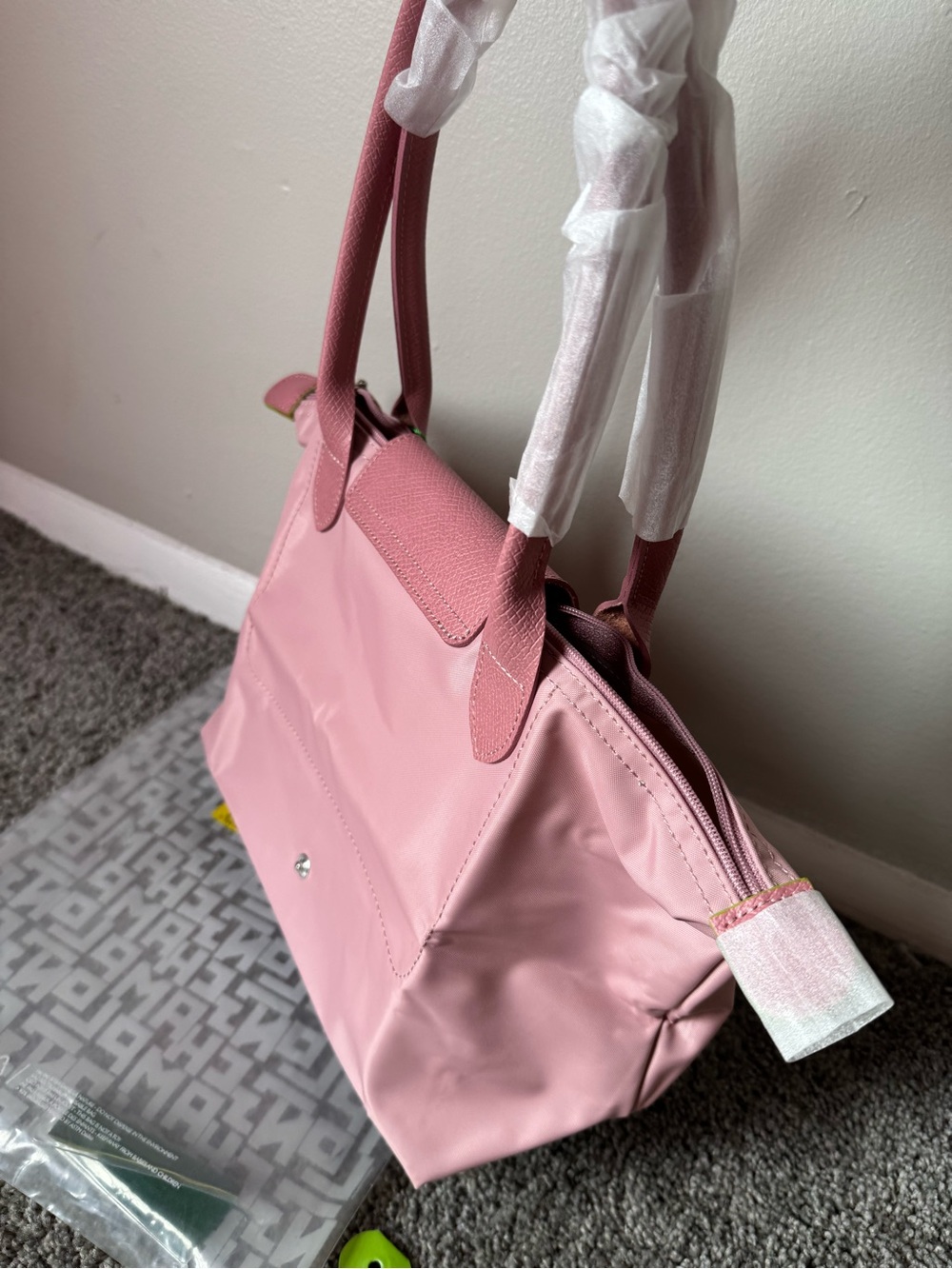 Longchamp Le Pliage Pink Nylon Tote Bag - Picture 4 of 7
